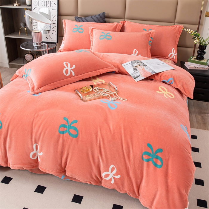 91家纺网 家纺一手货源 找家纺 优姿家纺 2024新款加厚全消光牛奶棉印花四件套 蝶恋伊人