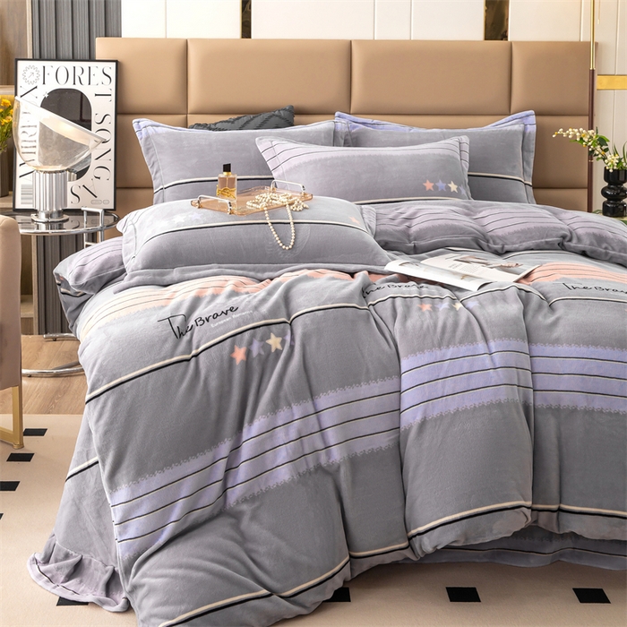 91家纺网 家纺一手货源 找家纺 优姿家纺 2024新款加厚全消光牛奶棉印花四件套 都市丽人