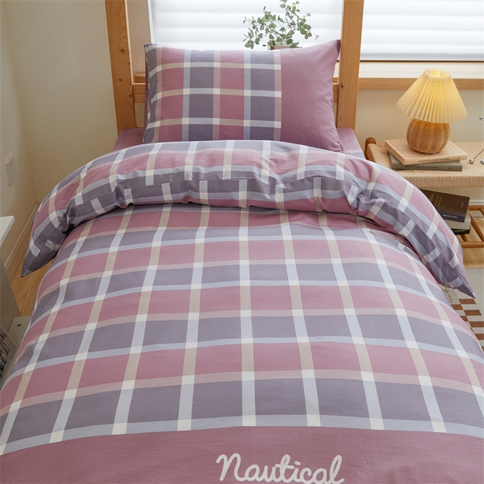 91家纺网 家纺一手货源 找家纺 杜先生 2023新款13372学生宿舍三件套纯棉三件套床单款 格调-粉