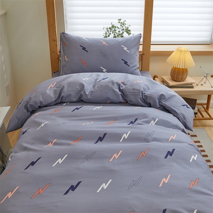 91家纺网 家纺一手货源 找家纺 杜先生 2023新款13372学生宿舍三件套纯棉三件套床单款 心愿-灰