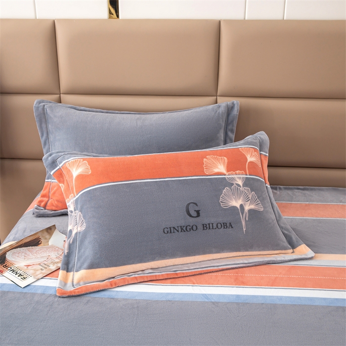 91家纺网 家纺一手货源 找家纺 优姿家纺 2024新款加厚全消光牛奶棉印花四件套 银杏叶