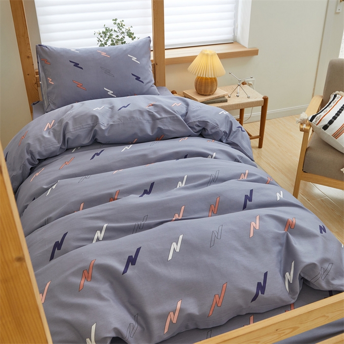 91家纺网 家纺一手货源 找家纺 杜先生 2023新款13372学生宿舍三件套纯棉三件套床单款 心愿-灰