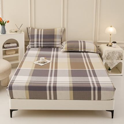 新款50双股澳棉印花床笠定做定制任意尺寸 格子