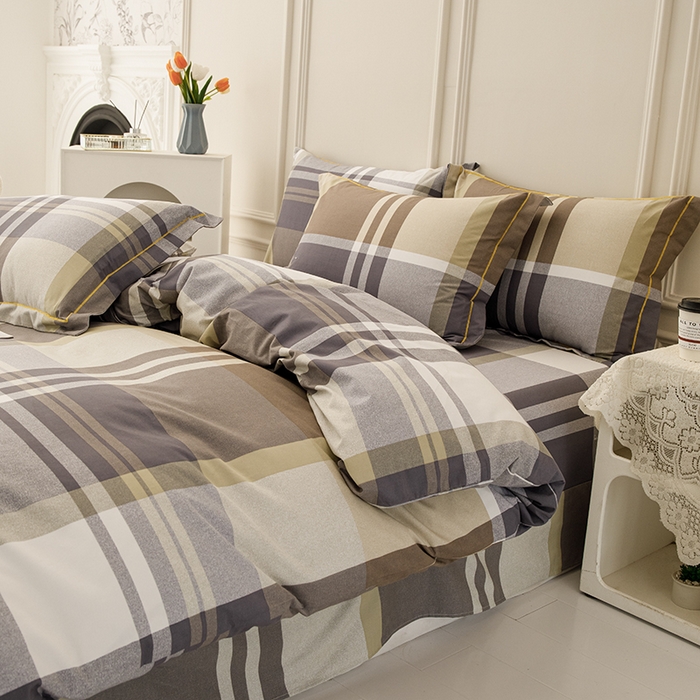 91家纺网 家纺一手货源 找家纺 新款50双股澳棉印花四件套定做任意尺寸 格子