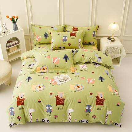 新款50双股澳棉印花四件套定做任意尺寸 动物世界