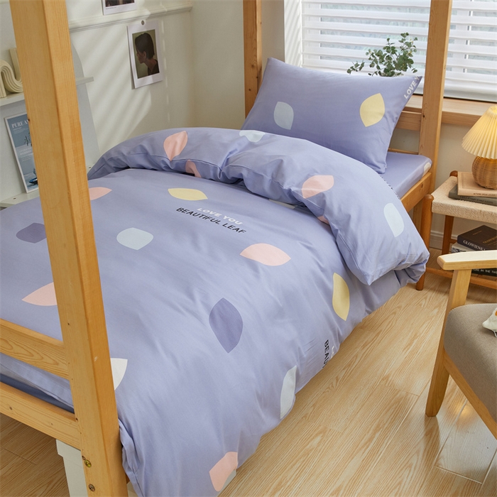 91家纺网 家纺一手货源 找家纺 杜先生 2023新款13372学生宿舍三件套纯棉三件套床单款 小叶连连花