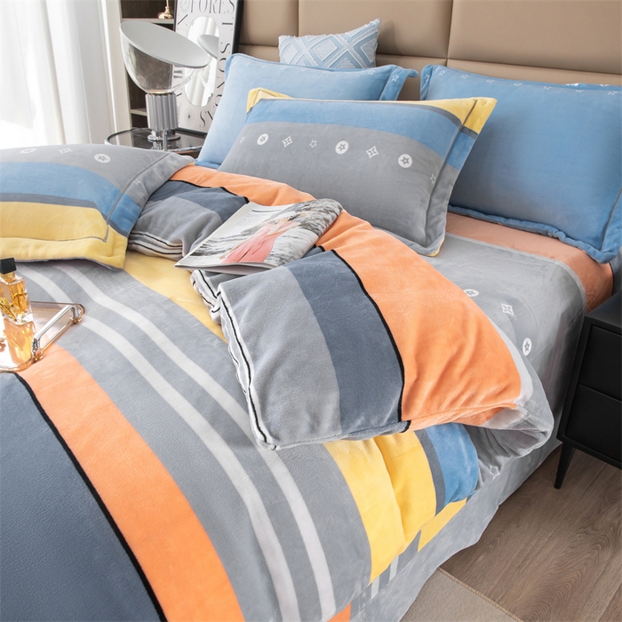 91家纺网 家纺一手货源 找家纺 优姿家纺 2024新款加厚全消光牛奶棉印花四件套 相约