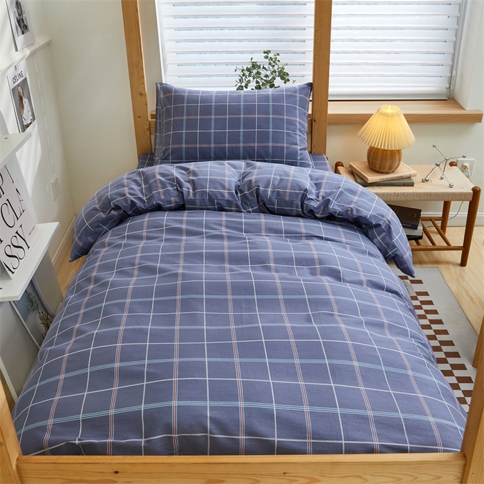 91家纺网 家纺一手货源 找家纺 杜先生 2023新款13372学生宿舍三件套纯棉三件套床单款 格林物语-蓝