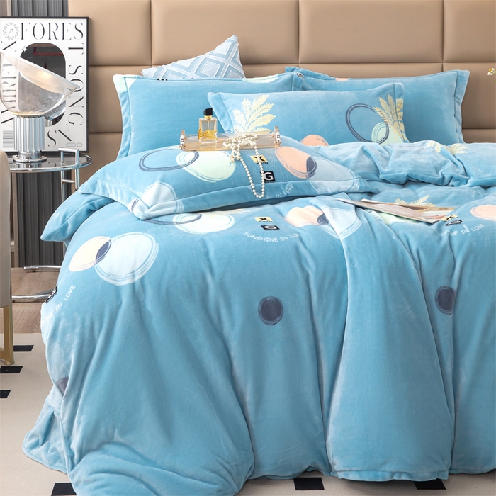 91家纺网 家纺一手货源 找家纺 优姿家纺 2024新款加厚全消光牛奶棉印花四件套 风华叶茂