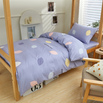 杜先生 2023新款13372学生宿舍三件套纯棉三件套床单款 小叶连连花