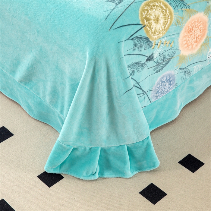 91家纺网 家纺一手货源 找家纺 优姿家纺 2024新款加厚全消光牛奶棉印花四件套 蒲公英