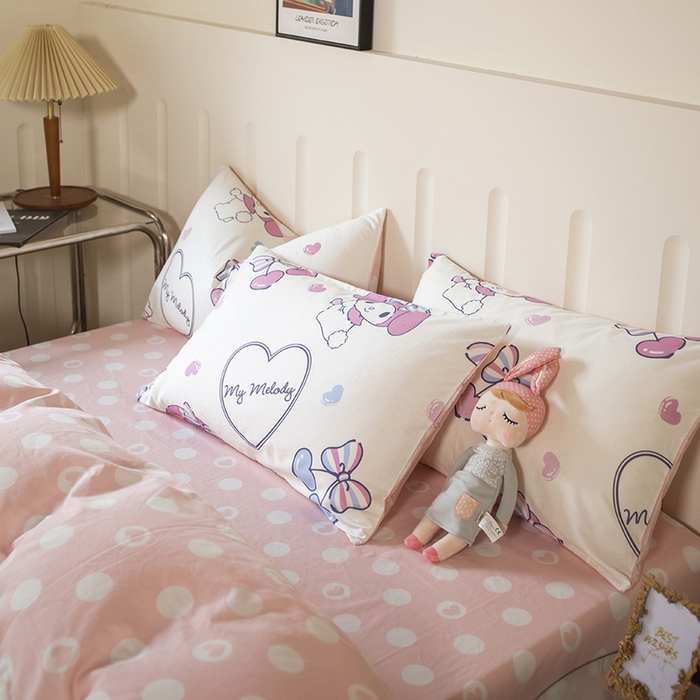 91家纺网 家纺一手货源 找家纺 博雅 2023新款三丽鸥卡通全棉四件套系列--第二批 樱桃美乐蒂