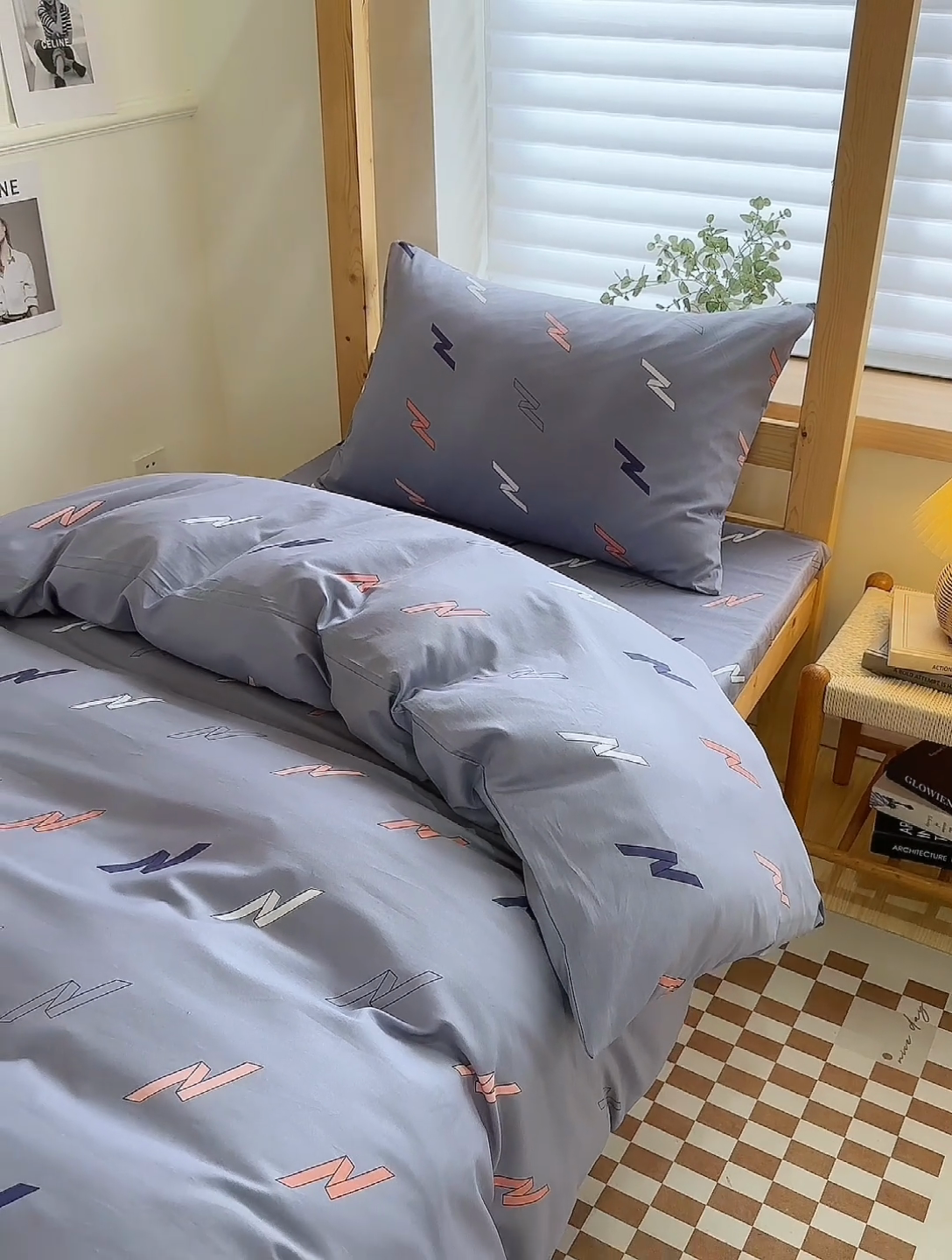 91家纺网 家纺一手货源 找家纺 杜先生 2023新款13372学生宿舍三件套纯棉三件套床单款 心愿-灰