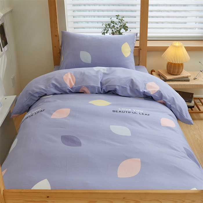 91家纺网 家纺一手货源 找家纺 杜先生 2023新款13372学生宿舍三件套纯棉三件套床单款 小叶连连花