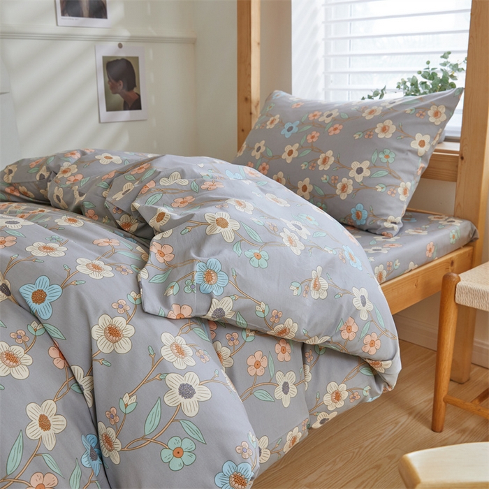 91家纺网 家纺一手货源 找家纺 杜先生 2023新款13372学生宿舍三件套纯棉三件套床单款 田园趣味