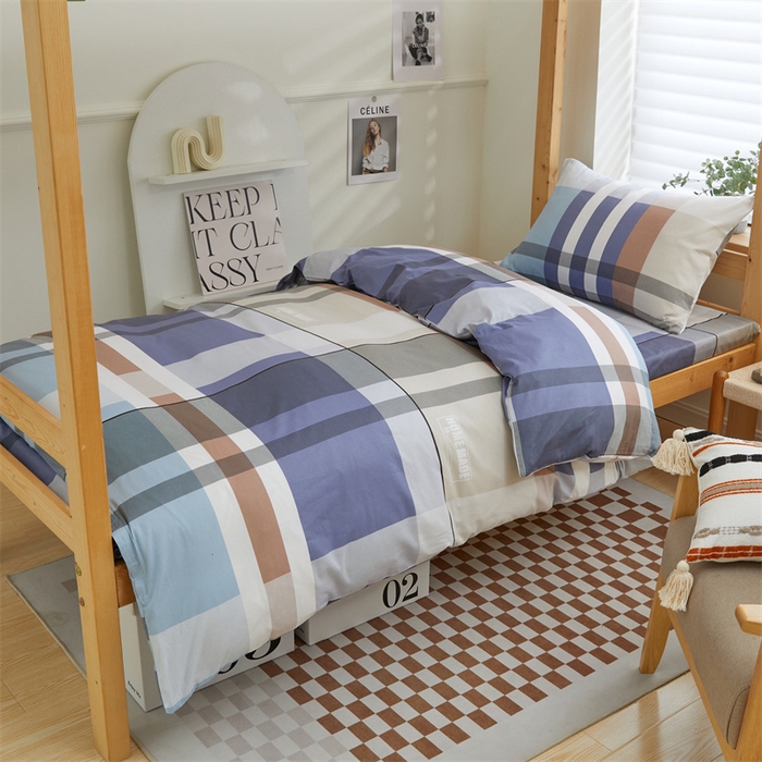 91家纺网 家纺一手货源 找家纺 杜先生 2023新款13372学生宿舍三件套纯棉三件套床单款 经典格调