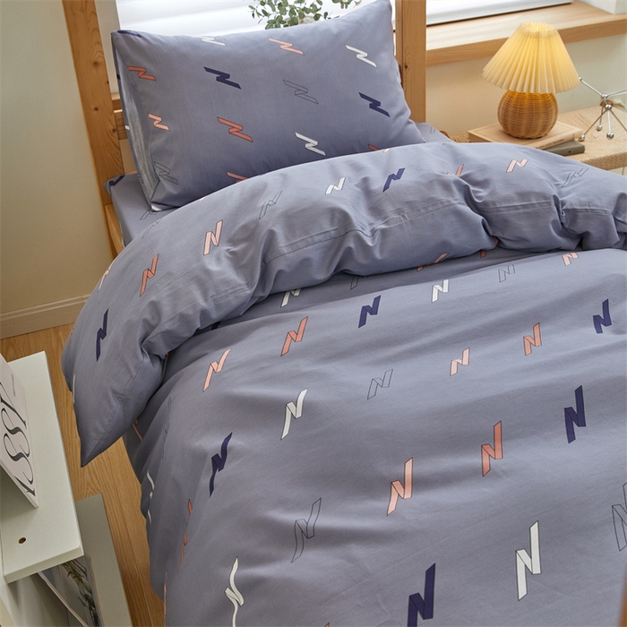 91家纺网 家纺一手货源 找家纺 杜先生 2023新款13372学生宿舍三件套纯棉三件套床单款 心愿-灰