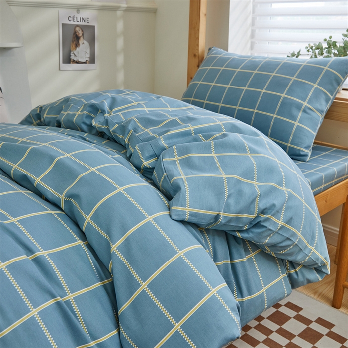 91家纺网 家纺一手货源 找家纺 杜先生 2023新款13372学生宿舍三件套纯棉三件套床单款 露西-绿