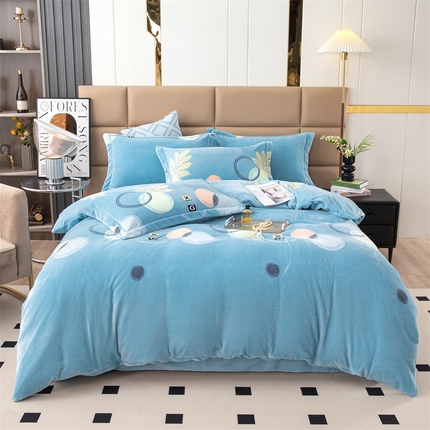 91家纺网 家纺一手货源 找家纺 优姿家纺 2024新款加厚全消光牛奶棉印花四件套 风华叶茂