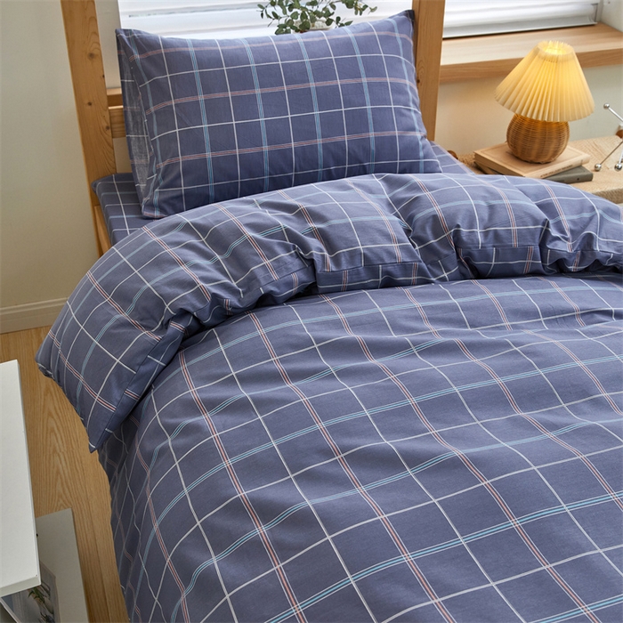 91家纺网 家纺一手货源 找家纺 杜先生 2023新款13372学生宿舍三件套纯棉三件套床单款 格林物语-蓝