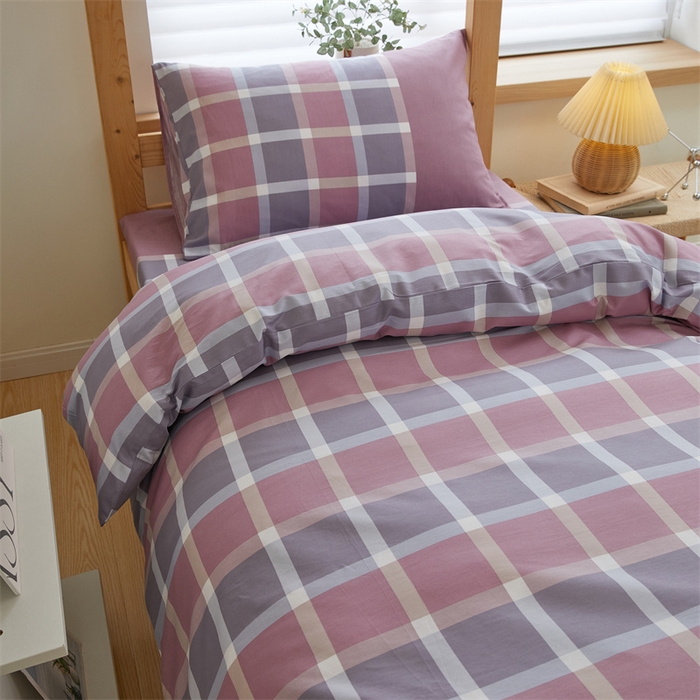 91家纺网 家纺一手货源 找家纺 杜先生 2023新款13372学生宿舍三件套纯棉三件套床单款 格调-粉