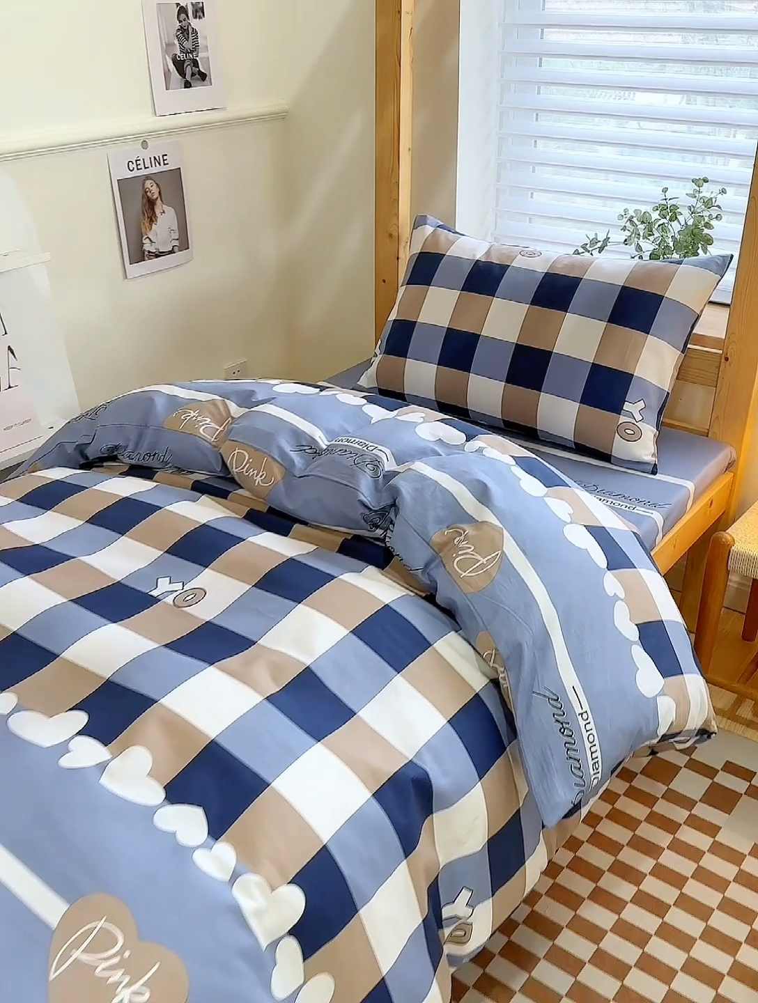 91家纺网 家纺一手货源 找家纺 杜先生 2023新款13372学生宿舍三件套纯棉三件套床单款 博曼-蓝