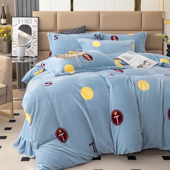 91家纺网 家纺一手货源 找家纺 优姿家纺 2024新款加厚全消光牛奶棉印花四件套 贵族生活