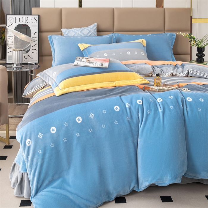 91家纺网 家纺一手货源 找家纺 优姿家纺 2024新款加厚全消光牛奶棉印花四件套 相约