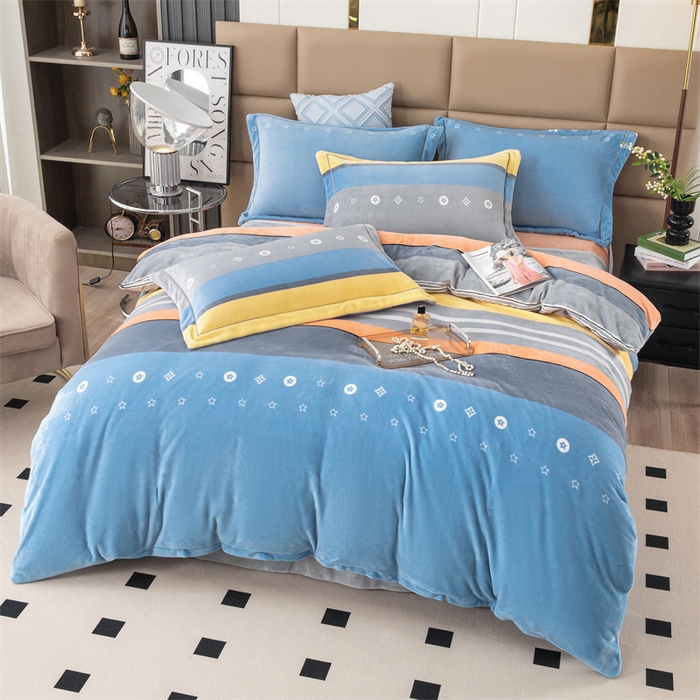 91家纺网 家纺一手货源 找家纺 优姿家纺 2024新款加厚全消光牛奶棉印花四件套 相约