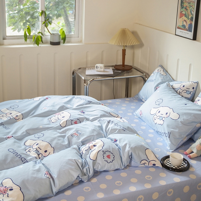 91家纺网 家纺一手货源 找家纺 博雅 2023新款三丽鸥卡通全棉四件套系列--第二批 甜品玉桂狗