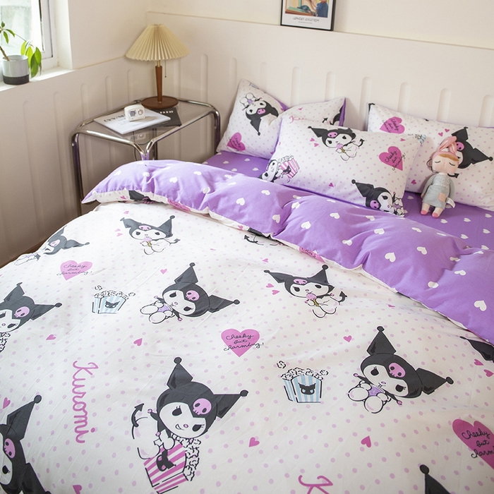 91家纺网 家纺一手货源 找家纺 博雅 2023新款三丽鸥卡通全棉四件套系列--第二批 甜筒库洛米