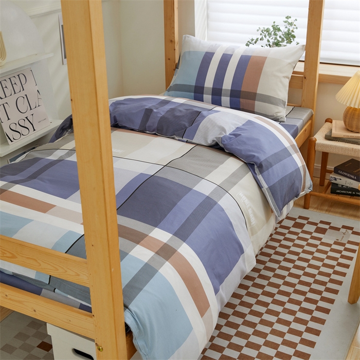 91家纺网 家纺一手货源 找家纺 杜先生 2023新款13372学生宿舍三件套纯棉三件套床单款 经典格调