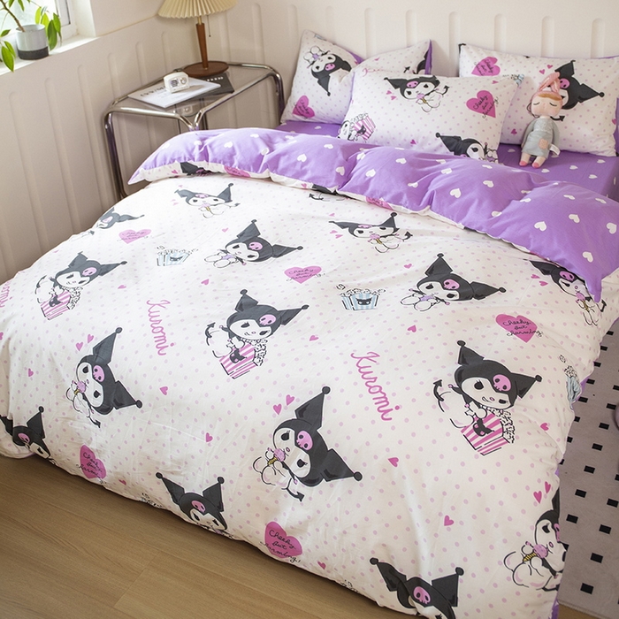 91家纺网 家纺一手货源 找家纺 博雅 2023新款三丽鸥卡通全棉四件套系列--第二批 甜筒库洛米