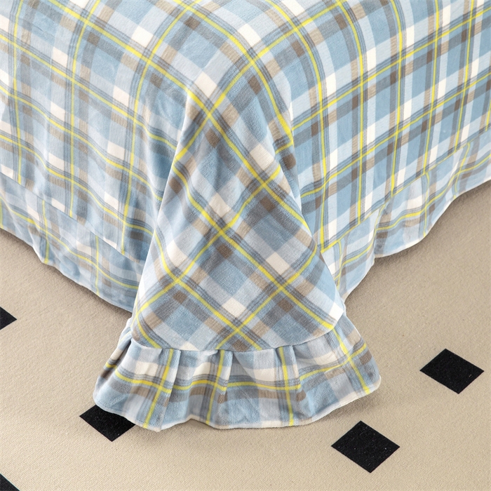 91家纺网 家纺一手货源 找家纺 优姿家纺 2024新款加厚全消光牛奶棉印花四件套 兰小格