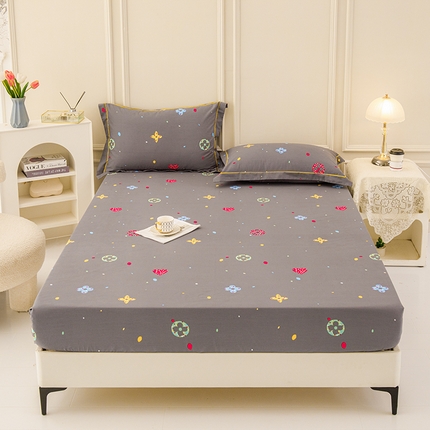 91家纺网 家纺一手货源 找家纺 新款50双股澳棉印花床笠定做定制任意尺寸 心心相印