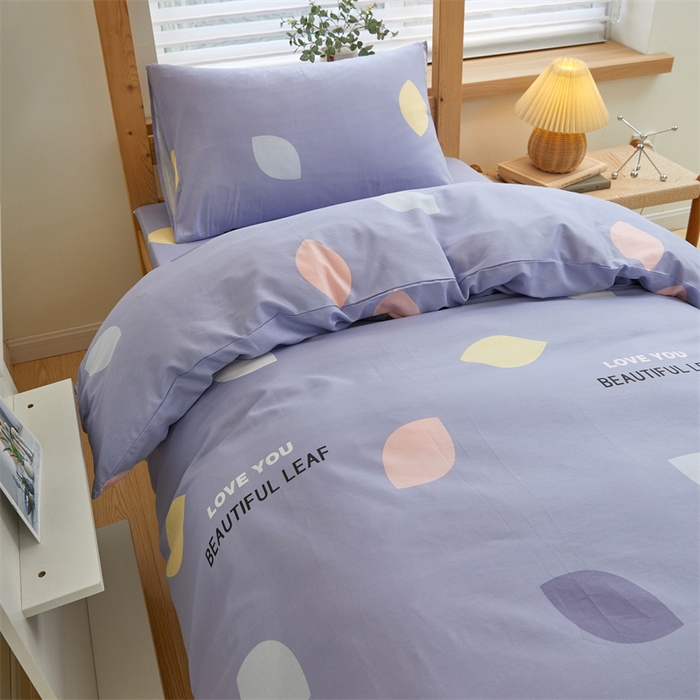 91家纺网 家纺一手货源 找家纺 杜先生 2023新款13372学生宿舍三件套纯棉三件套床单款 小叶连连花