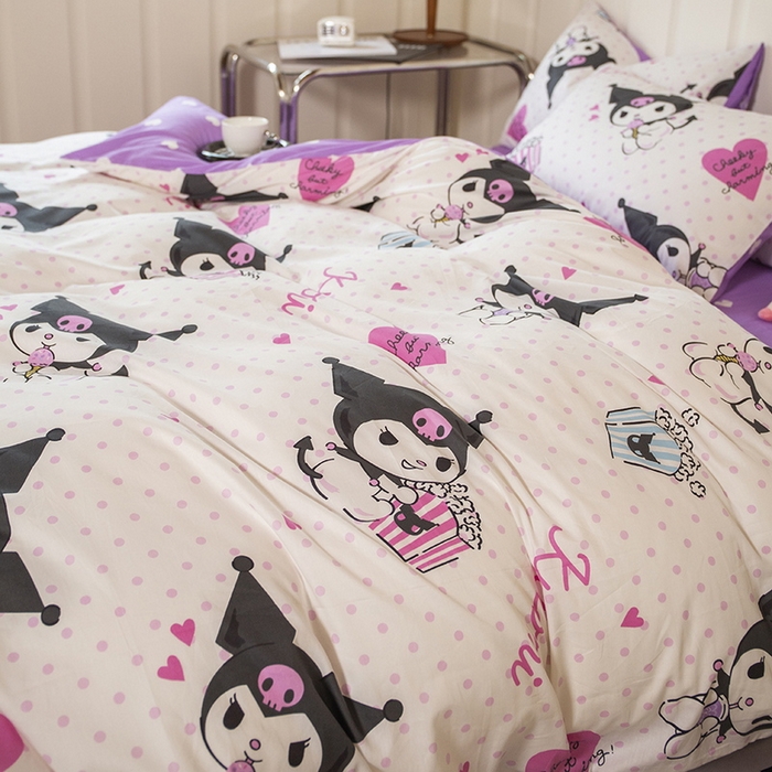 91家纺网 家纺一手货源 找家纺 博雅 2023新款三丽鸥卡通全棉四件套系列--第二批 甜筒库洛米