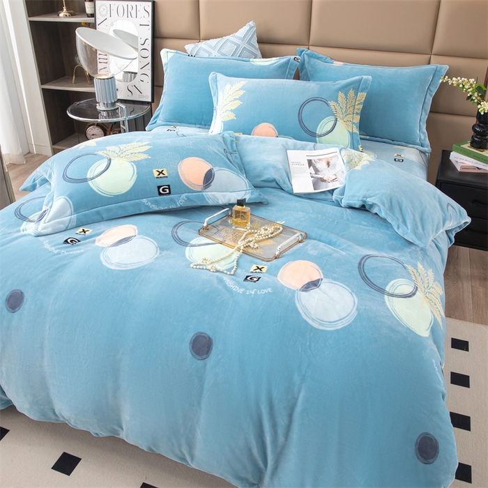 91家纺网 家纺一手货源 找家纺 优姿家纺 2024新款加厚全消光牛奶棉印花四件套 风华叶茂