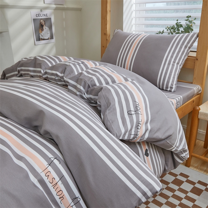 91家纺网 家纺一手货源 找家纺 杜先生 2023新款13372学生宿舍三件套纯棉三件套床单款 新都时尚-灰