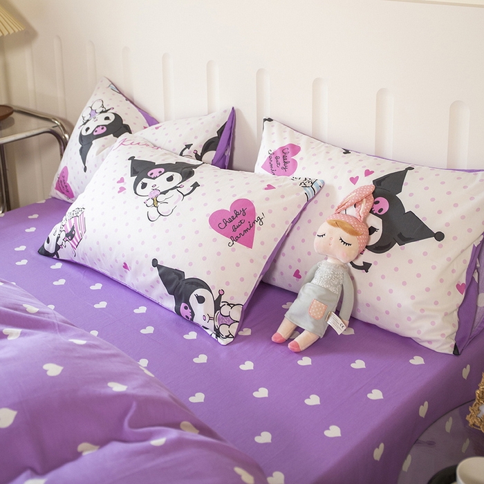 91家纺网 家纺一手货源 找家纺 博雅 2023新款三丽鸥卡通全棉四件套系列--第二批 甜筒库洛米