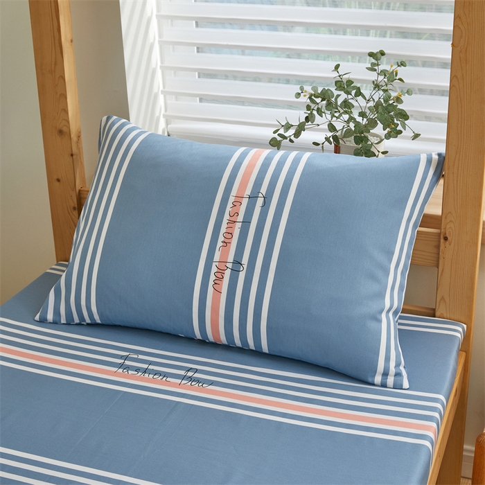 91家纺网 家纺一手货源 找家纺 杜先生 2023新款13372学生宿舍三件套纯棉三件套床单款 新都时尚-蓝