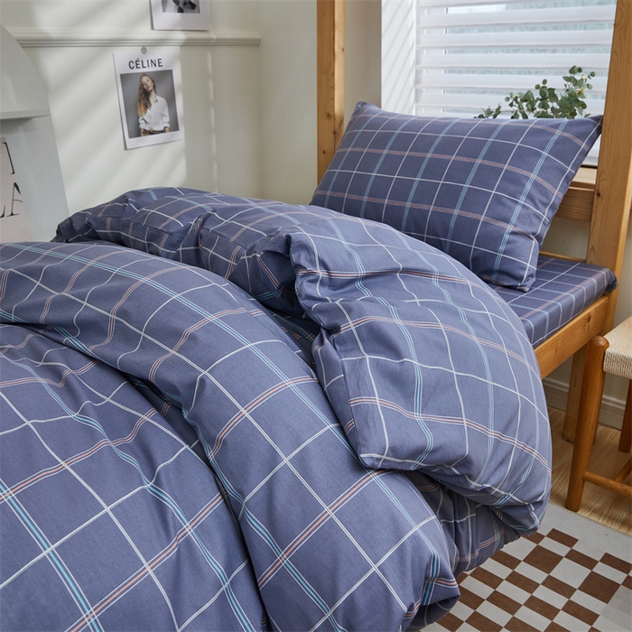 91家纺网 家纺一手货源 找家纺 杜先生 2023新款13372学生宿舍三件套纯棉三件套床单款 格林物语-蓝