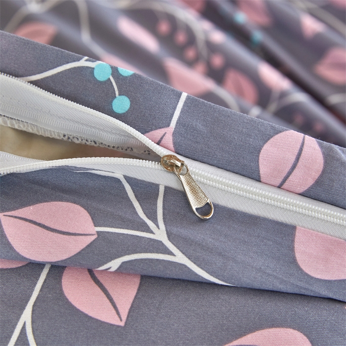 91家纺网 家纺一手货源 找家纺 杜先生 2023新款13372学生宿舍三件套纯棉三件套床单款 叶叶情深-晴