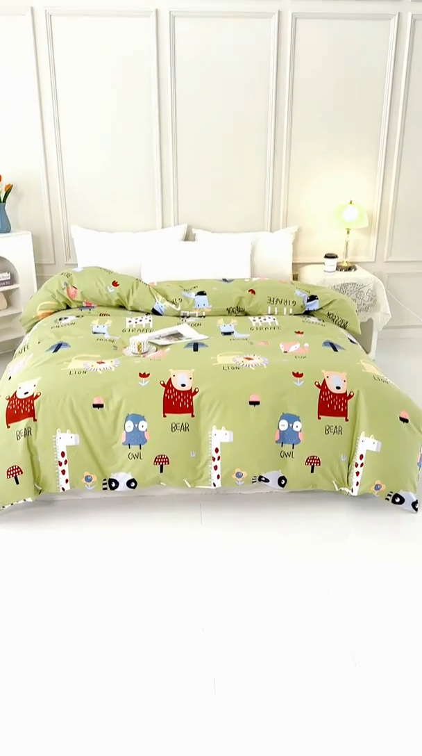 91家纺网 家纺一手货源 找家纺 新款50双股澳棉印花被套单件定做定制任意尺寸 动物世界