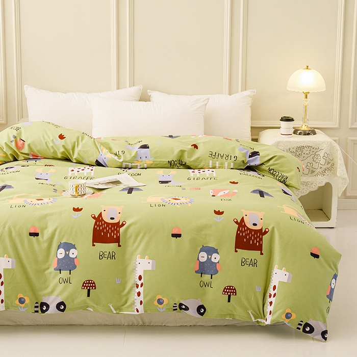 91家纺网 家纺一手货源 找家纺 新款50双股澳棉印花被套单件定做定制任意尺寸 动物世界