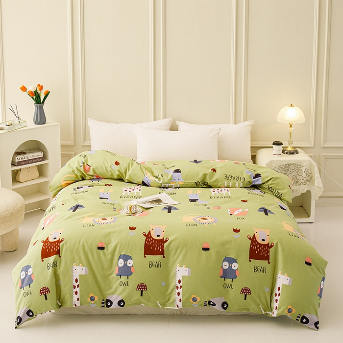 91家纺网 家纺一手货源 找家纺 新款50双股澳棉印花被套单件定做定制任意尺寸 动物世界