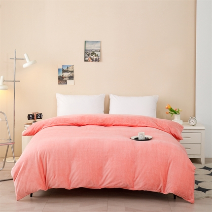 91家纺网 家纺一手货源 找家纺 新款230肌理纹纯色牛奶绒单被套定做定制尺寸 肌理纹-玉色