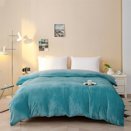 91家纺网 家纺一手货源 找家纺 新款230肌理纹纯色牛奶绒单被套定做定制尺寸 肌理纹-墨蓝