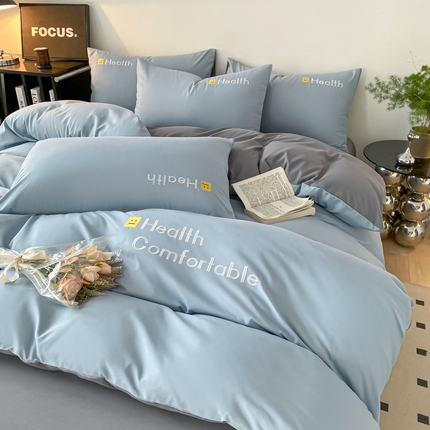 91家纺网 家纺一手货源 找家纺 （总）欣晴家纺 2023新款加厚磨毛水洗棉刺绣三件套四件套-曼迪系列