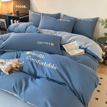 91家纺网 家纺一手货源 找家纺 （总）欣晴家纺 2023新款加厚磨毛水洗棉刺绣三件套四件套-曼迪系列